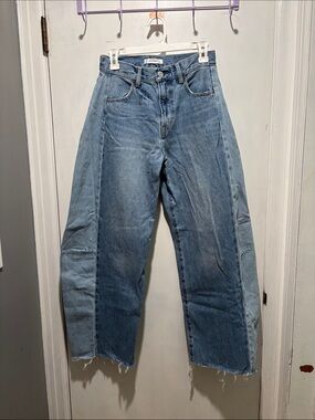MOUSSY barrel leg horseshoe jeans two tone size 27